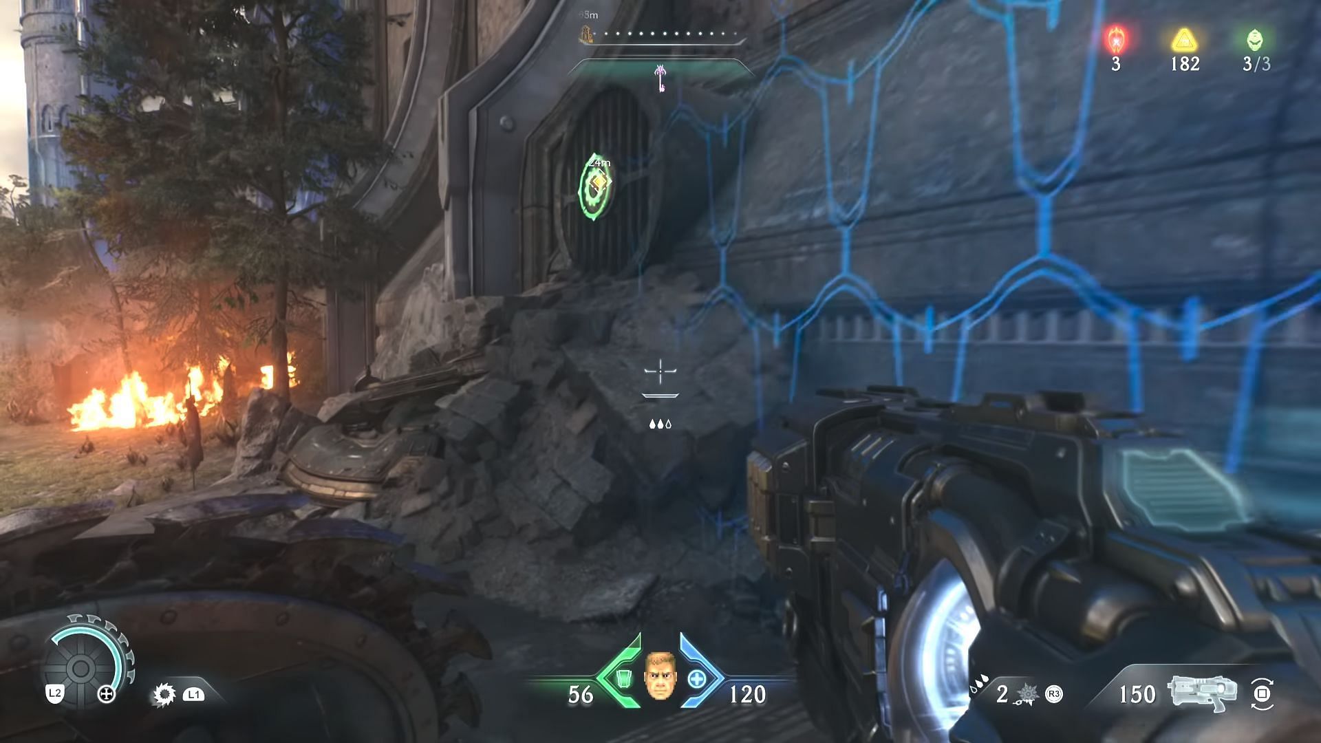 Finding our way back to the Stronghold in Doom The Dark Ages 'Siege - Part 1' (Image via Sportskeeda Gaming || Bethesda Softworks)